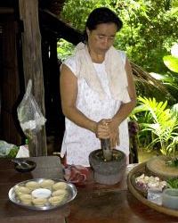 Thai woman cooking food