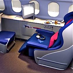 First-class seat on plane