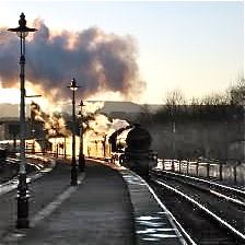 Evening steam train