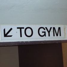 Sign to gym