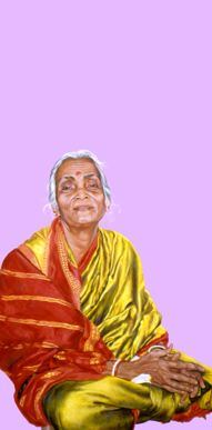 Woman in Chartreuse Sari