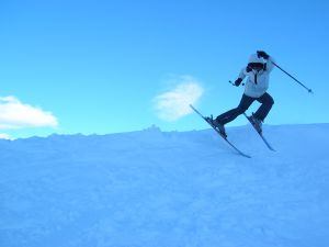 Blue skiing