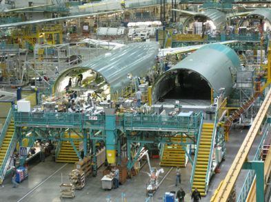 Boeing assembly line