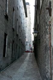 Cobblestone alley in Old Montreal