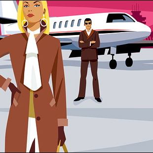 Female traveler and pilot