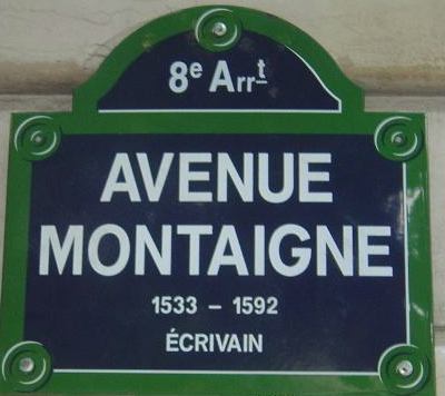 Paris street sign: Avenue Montaigne