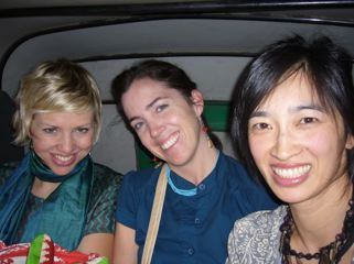 Kirsten and partners in an autorickshaw