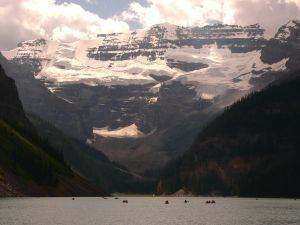 Lake Louise Banff with mountains