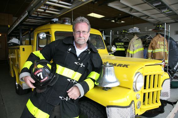 Peter in his firefighter gear - photo by Mark Wexler