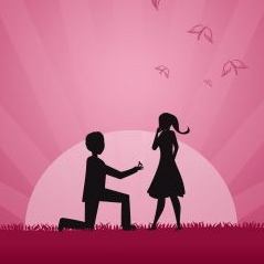 Romantic wedding proposal