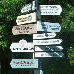 Bluffton South Carolina signpost