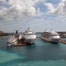 Cruise ships docked