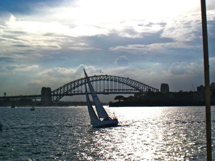 Sailboat in Sydney Harbor - photo by Karl Muller