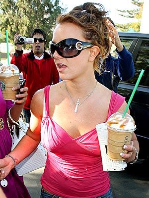 Britney Spears with drink in hand