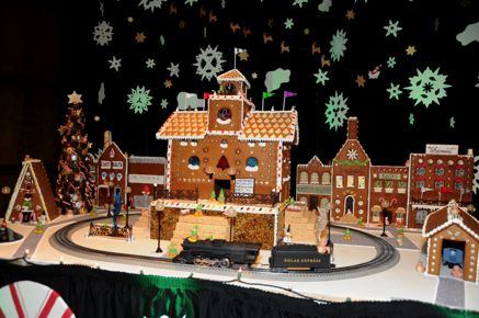 A gingerbread village