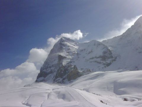 The North Face of Eiger as seen from the Jungfrau Railway