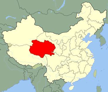 China Map - Qinghai Province in red
