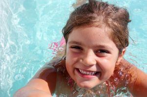 Little Girl in the Pool - Swimming Safety