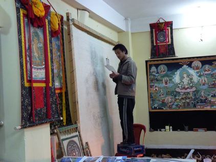 An Artist Painting Thangkas in Bhutan