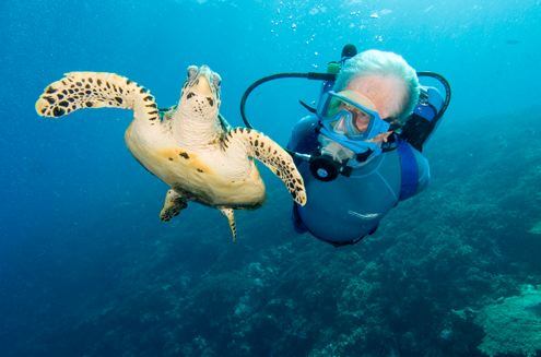Jean-Michel Cousteau scuba-diving