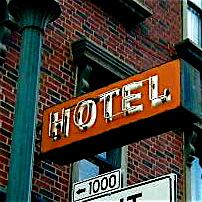Hotel sign - Travel Deals on 10-10-10