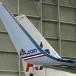 American Airlines logo painted on a winglet